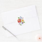 Kalocsa Embroidery - Hongaarse Folk Art Ronde Sticker (Envelop)