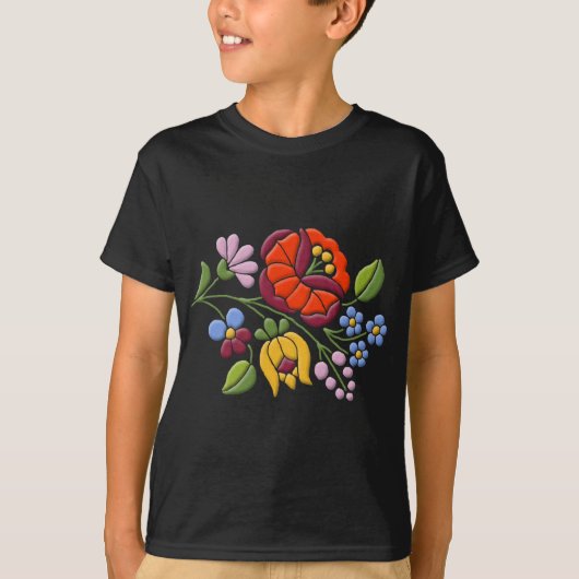 Kalocsa Embroidery - Hongaarse Folk Art T-shirt (Voorkant)