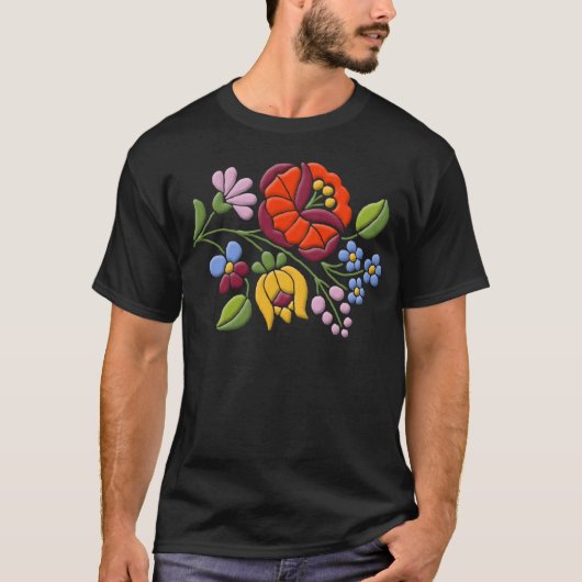 Kalocsa Embroidery - Hongaarse Folk Art T-shirt (Voorkant)
