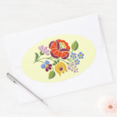 Kalocsa Embroidery - Hongaarse folksticker Ovale Sticker (Envelop)