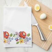 Kalocsa Embroidery Hungarian Folk Art Theedoek (Quarter Fold)