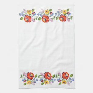 Kalocsa Embroidery Hungarian Folk Art Theedoek