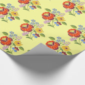 Kalocsa Embroidery Motif - Hongaarse Folk Art Cadeaupapier (Hoek)