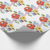 Kalocsa Embroidery Motif - Hongaarse Folk Art Cadeaupapier (Hoek)