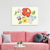 Kalocsa - Hongaarse Folk Art Canvas Print (Insitu (Woonkamer))