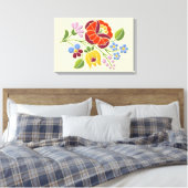 Kalocsa - Hongaarse Folk Art Canvas Print (Insitu (Slaapkamer))