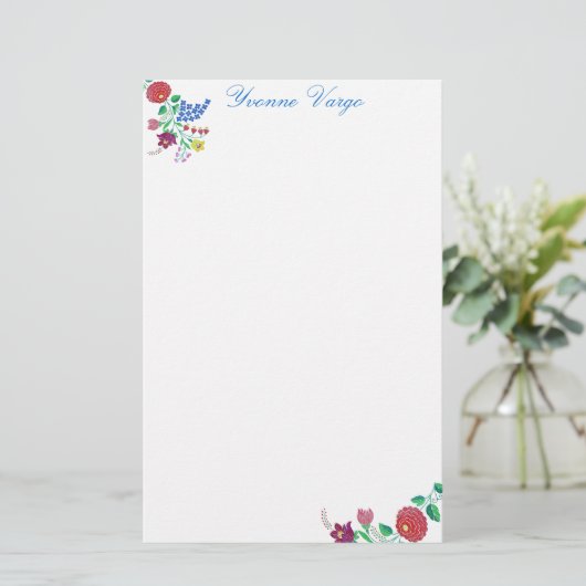 Kalocsai Bloemsteel Briefpapier (Staand voorkant)