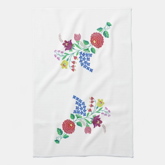 Kalocsai Bloemsteel Theedoek (Verticaal)