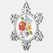 Kalocsai Embroidery - Hongaarse Folk Art Tin Sneeuwvlok Ornament (Rechts)