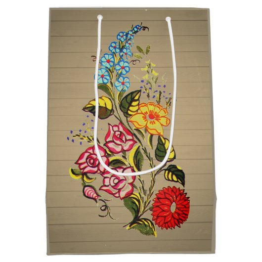 kalocsai floral motifs- hout medium cadeauzakje (Achterkant)