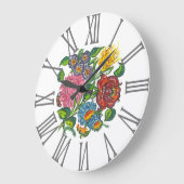 Kalocsai Floral&Roman cijfers Grote Klok (Hoek)