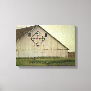 Kalona Barn Quilt Canvas Afdruk