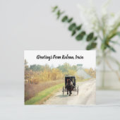 Kalona, Iowa Autumn Amish Horse en Buggy Briefkaart (Staand voorkant)