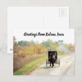 Kalona, Iowa Autumn Amish Horse en Buggy Briefkaart (Voorkant / Achterkant)