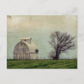 Kalona Iowa Fields and Barn with Tree Briefkaart (Voorkant)