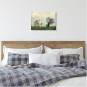 Kalona Iowa Fields and Barn with Tree Canvas Afdruk (Insitu (Slaapkamer))