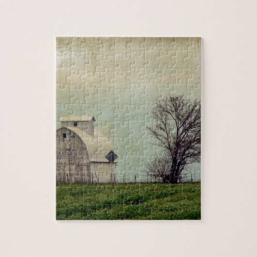 Kalona Iowa Fields and Barn with Tree Legpuzzel (Verticaal)