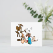 kalveren rodeocowboy letterlijk briefkaart (Staand voorkant)