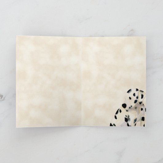 "Kalverliefde," de Dalmatische Kunst van het Puppy Feestdagen Kaart (Binnen)