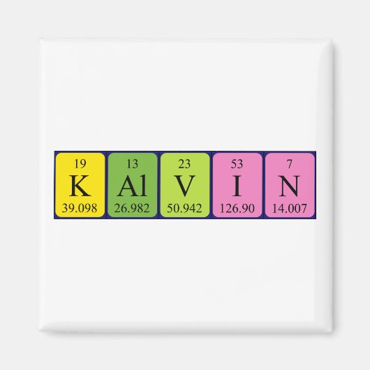 Kalvin periodieke lijstnaam magnet (Voorkant)