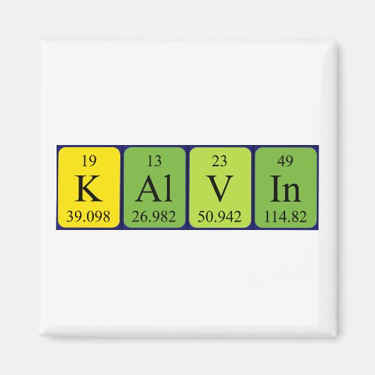Kalvin periodieke lijstnaam magnet (Voorkant)