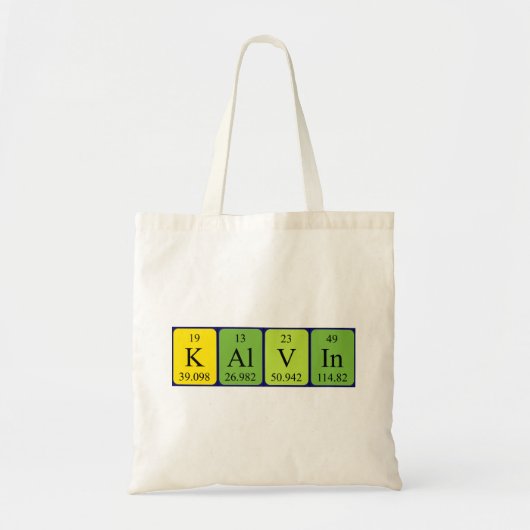 Kalvin periodieke naam canvas tas (Voorkant)