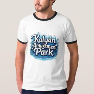 Kalyan Amusement Park Logo – Vibrant Wave Ringer T-shirt