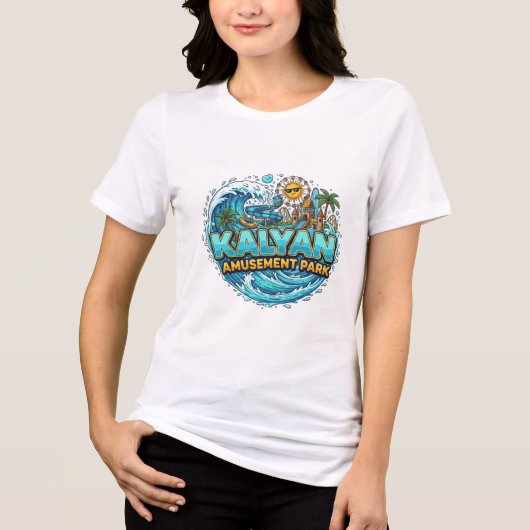 Kalyan Amusement Park Wave-Typography Logo T-shirt (Voorkant)