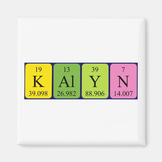 Kalyn periodieke tabelnaam magnet (Voorkant)