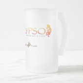 Kalypso kleurrijke Logo met regenboogscheerbeurt Matglas Bierpul (Voorkant rechts)