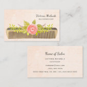  kam en Rozen voor elegante kapper Visitekaartje (Voorkant / Achterkant)