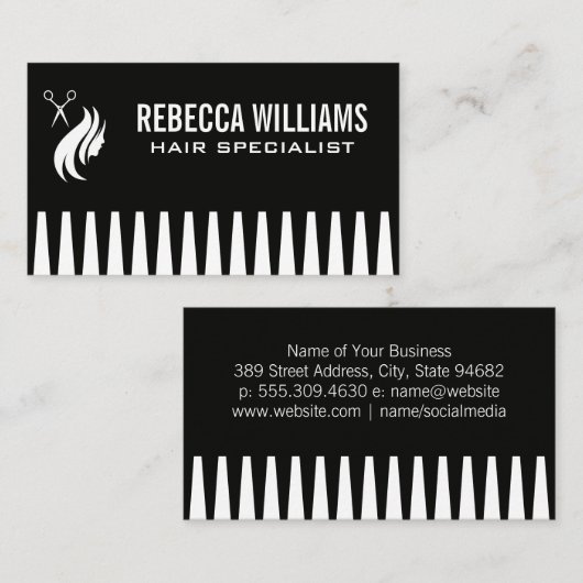 Kam | Haar Specialist Visitekaartje (Voorkant / Achterkant)