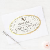 Kam Honing label met Bee Honeycomb Gold Edge (Envelop)