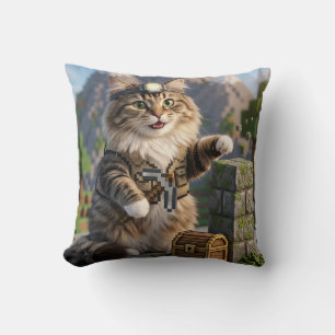 KAM KAM De Voxel Verkenner Realistische Gamer Kat Kussen