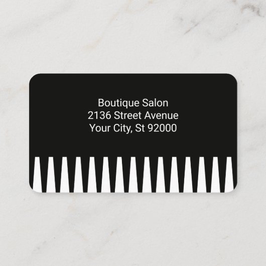 Kam | Sprayfles en schaar Visitekaartje (Achterkant)