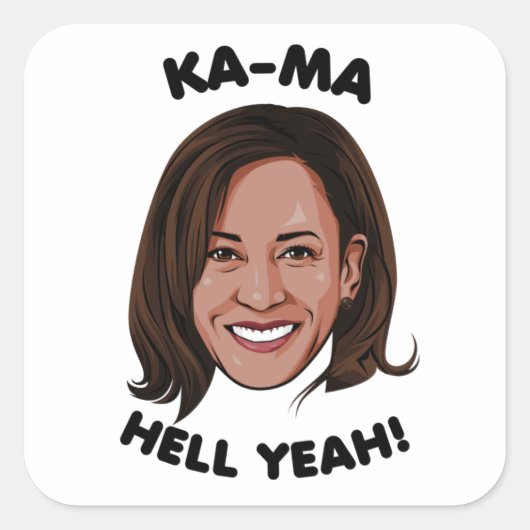 KAMA-HELL YEAH KAMALA HARRIS 2020 VIERKANTE STICKER (Voorkant)