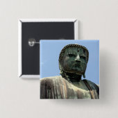 kamakura buddha vierkante button 5,1 cm (Voorkant /achterkant)