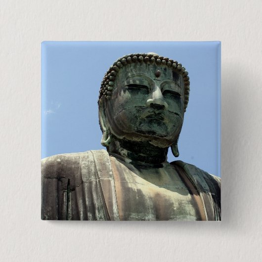 kamakura buddha vierkante button 5,1 cm (Voorkant)