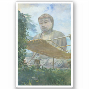 Kamakura Daibutsu Buddha waterverf schilderij Sticker