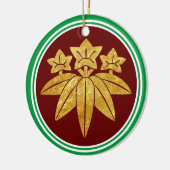 Kamakura Minamoto Mon Japan Clan Faux Gold Keramisch Ornament (Links)