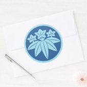 Kamakura Minamoto Mon Japanse clan blauw Ronde Sticker (Envelop)