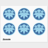 Kamakura Minamoto Mon Japanse clan blauw Ronde Sticker (Vel)