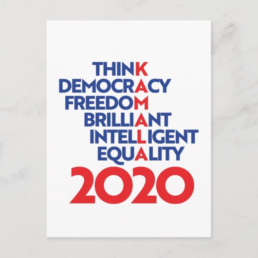 Kamala 2020 - Denk na over democratie vrijheid bri Briefkaart (Voorkant)