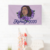 Kamala 2020 Floral Paars Violet Art Spandoek (Insitu)