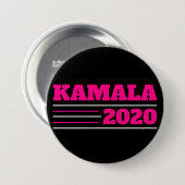 Kamala 2020 in Roze en Wit Ronde Button 7,6 Cm (Voorkant /achterkant)
