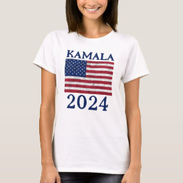 KAMALA 2024 Amerikaanse vlag  blauw-democratische  T-shirt