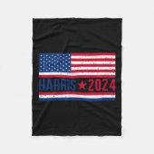 Kamala 2024 Amerikaanse Vlag Fleece Deken (Voorkant)