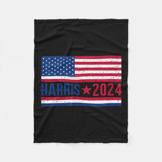 Kamala 2024 Amerikaanse Vlag Fleece Deken (Voorkant)