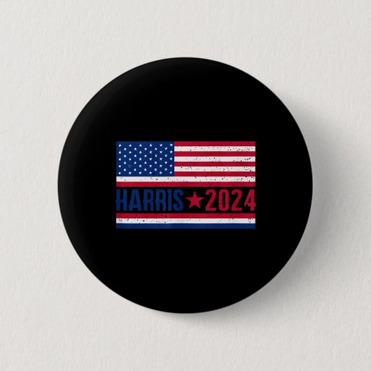 Kamala 2024 Amerikaanse Vlag Ronde Button 5,7 Cm (Voorkant)