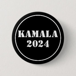 Kamala 2024 Helder Blauw & Wit Ronde Button 5,7 Cm